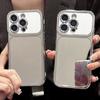 Brief Silver Touch-up Mirror Shockproof Case for iPhone 17 16 15 14 13 Pro Max Electroplated Hard Back Cover