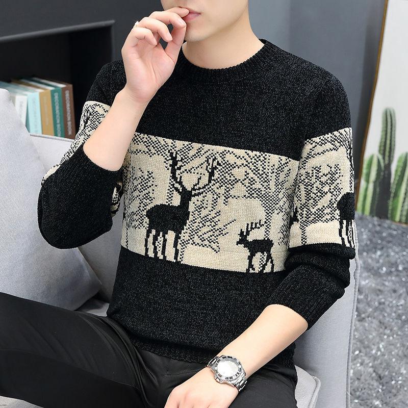Herren Herbst und Winter Mode Casual Pullover Langarm Übergroßen Strickpullover Männer Weihnachten Pullover