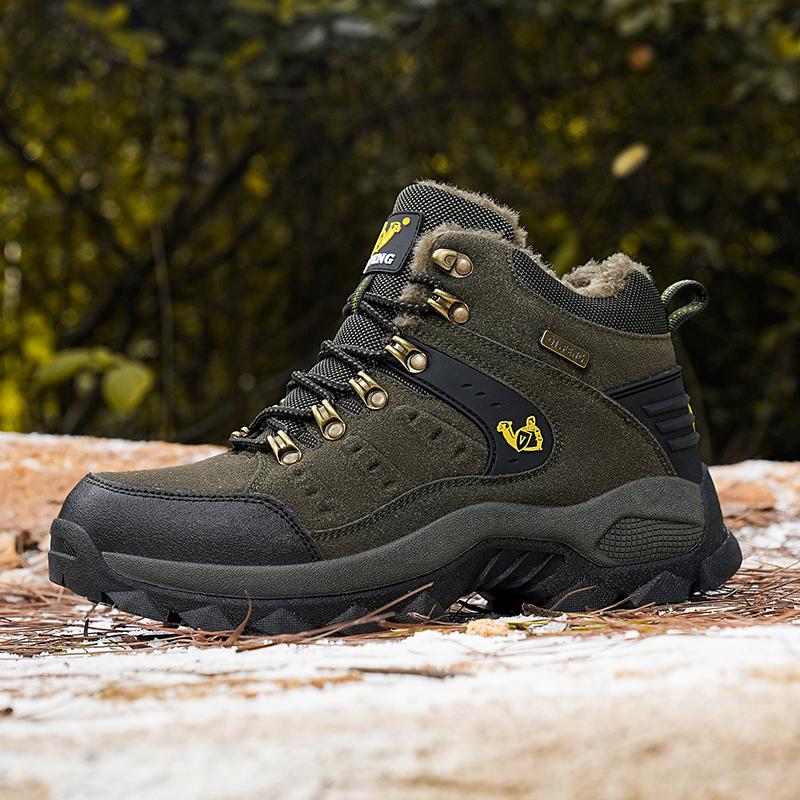 

Модная Нескользящая Дорожная Обувь для Альпинизма и Кемпинга, Базовые Ботинки, Повседневные Кожаные Ботильоны для Мужчин, Зимняя Мужская Обувь с Мягкой Подошвой и Высоким Берцем 36