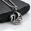 Stainless Steel Western Dragon Pendant Necklace for Men,Gothic Punk Myth Theme Jewelry Gift