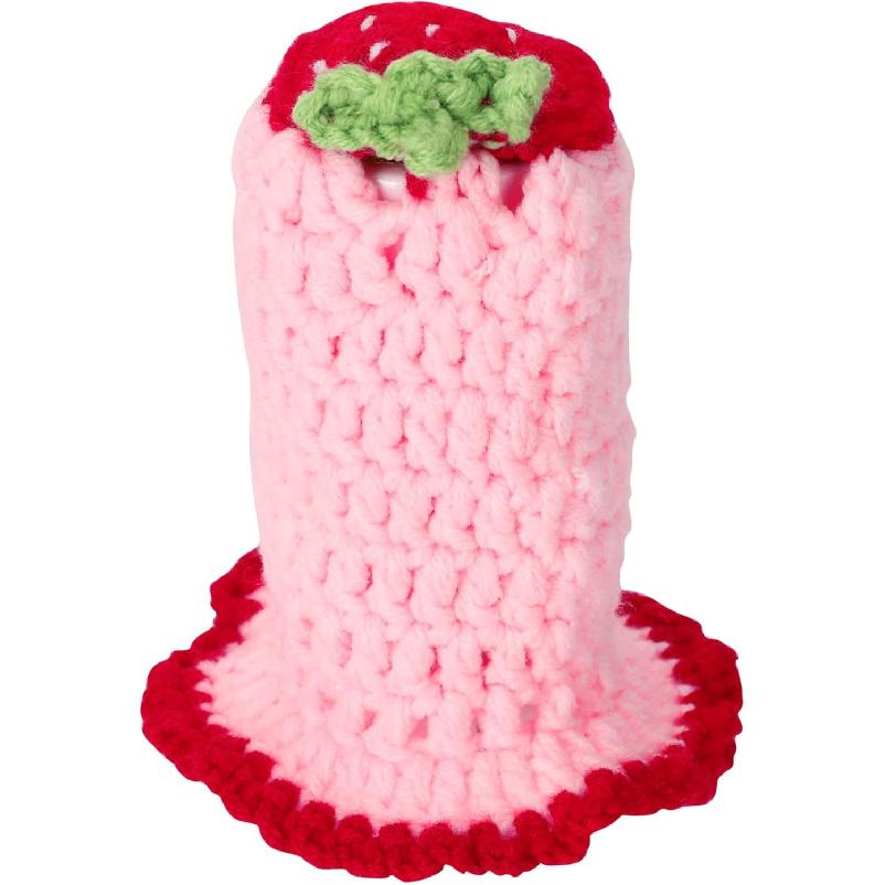 Crochet Shift Knob Cover, Universal Cute Handmade Strawberry Boho Car Accessories for Women, Car Shift Boots Knobs Cover Automotive Interior Fits Car