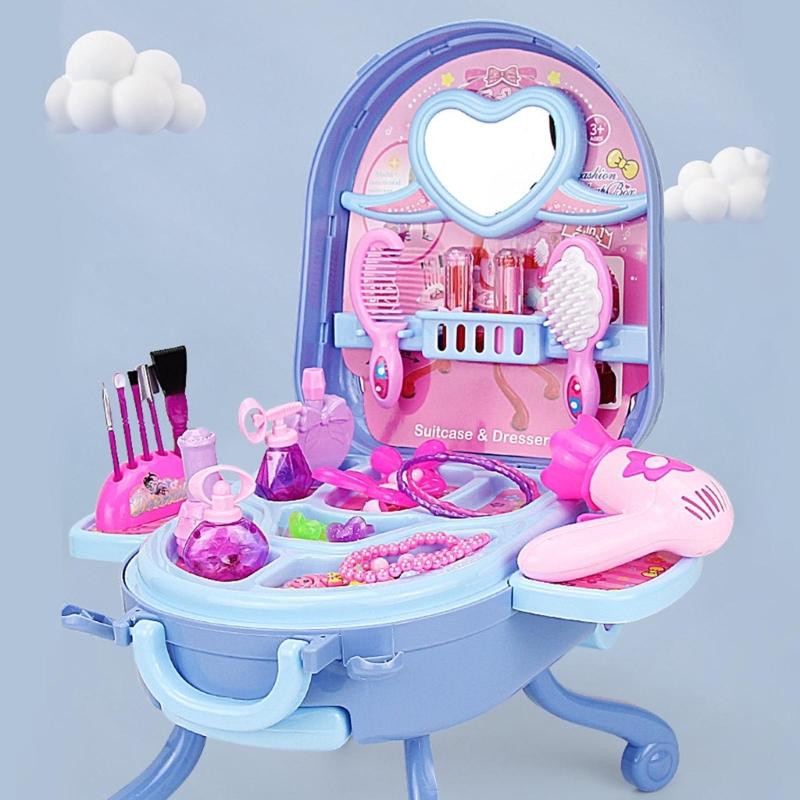 36Pcs Kids Makeup Kit for Girls Playing Make Up Set Toy for 3 4 5 6 7 8 9 10 Years Old Girls Pretend Dress-Up Beauty Set