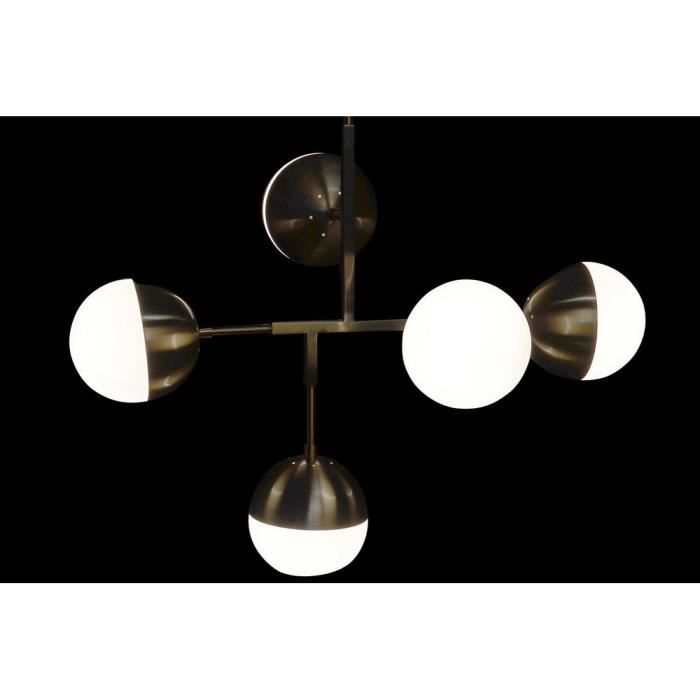 Suspension - DKD Home Decor - Métal Verre Doré - 74 X 52 X 168 Cm - E14 - 2 Ampoules Nécessaires