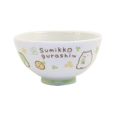 Tigela de Arroz Asahi Koyo Sumikko Gurashi, Branco, Diâmetro 11,2cm x Altura 5,9cm, Resistente ao Arroz, Seguro para Lava-louças e Micro-ondas, Fabricado no Japão