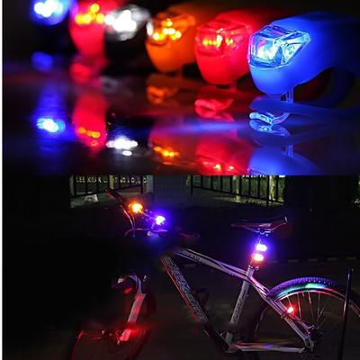 1pcs LED Silicone Bicycle Front Rear Light Set 3 Modes Waterproof MTBMountain Road Bike Cycling Headlight Tail Warning Lamp