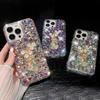 Glitter Rhinestone Phone Case For Honor X60 Pro X50i X30 X50 X40 X30i 5G Bling Crystal Floral Gem Cover