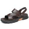 Sommer Neue Herrenmarke Weiche Massage Sohle Ledersandalen Herren Klassische Atmungsaktive Sandalen Sommer Outdoor Strandsandalen große Größe