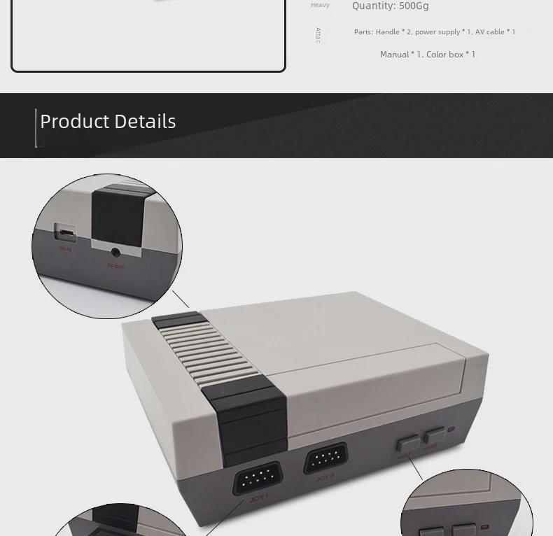 Consolă de jocuri nostalgică retro NES Mini 620 - Ediție FC roșie și albă