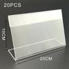 Bracket Price Tag Stand Name Card Reusable Sign Transparent Conference 20pcs For Poster Rack L Shape Label Stand Display