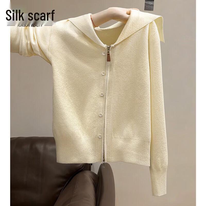 Women s Long-Sleeve Lapel Knitted Cardigan One Size