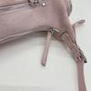 PU Suede Hobo Bag Women's Fashion Shoulder Tote with Multiple Zip Pockets Casual Everyday Handbag