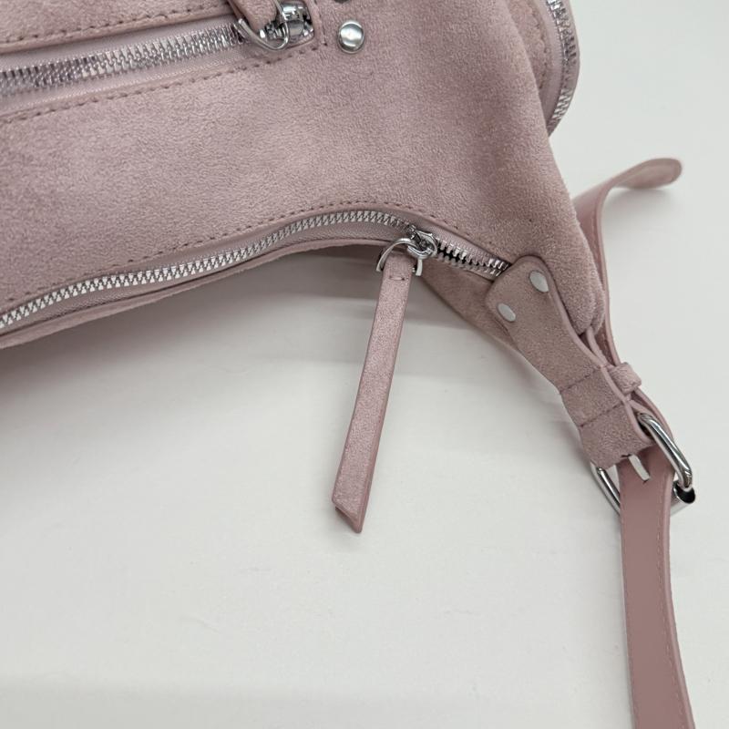 PU Suede Hobo Bag Women's Fashion Shoulder Tote with Multiple Zip Pockets Casual Everyday Handbag