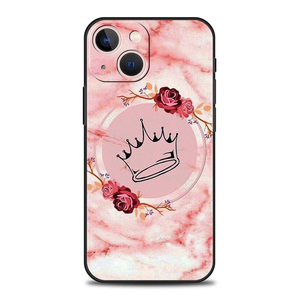 Rose Gold Pink Princess Queen Phone Case For iPhone Apple 15 14 13 Pro Max 12 11 Mini 7 8 Plus XR XS X SE 2020 Cover Shell Coque