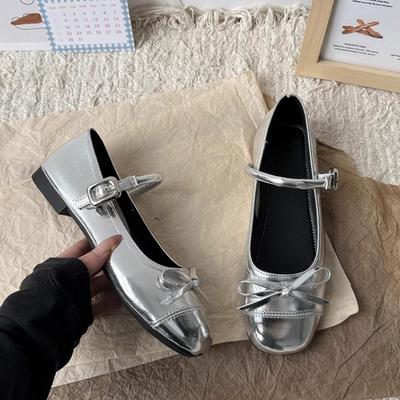 Designer Spring Women Mary Jane Shoes Fashion Square Toe Ladies Comfort Soft Sole Flats Women's Comfort Ballerinas Shoes