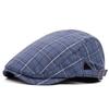 Spring and Summer Thin Breathable Cap Men's British Retro Beret Women's Bud Top Hat Casual Plaid Visors Hat for Dad