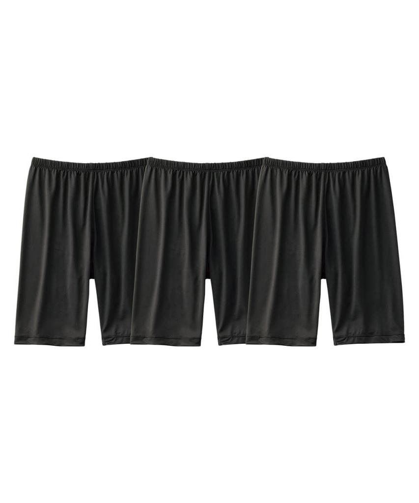 Nissen Overpants and Leggings Cotton Deep Size 8L Set, 3-Piece Set, Blend, Waist, 3/4 Length, Women's, Black,