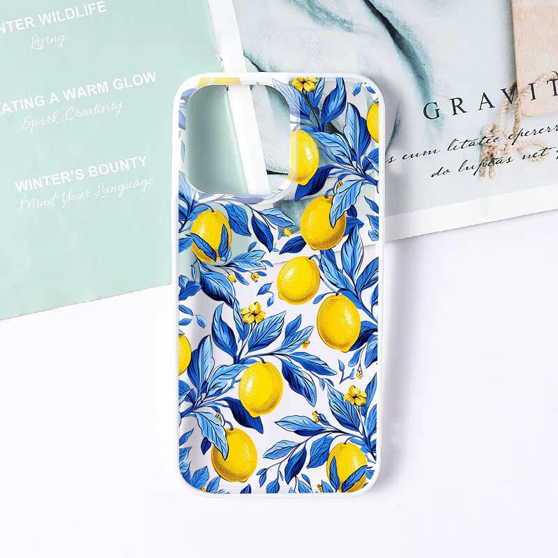 Summer Fruit Fresh Yellow Lemon Pattern Printed Phone Case for Iphone 16 15 14 13 12 11 Pro Max 7 8 Plus Anti-Fall Cover Funda