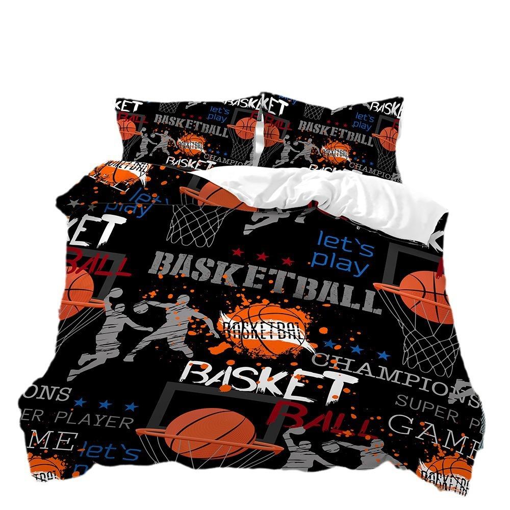 3D Digital Printing Three-Piece Cool Basketball Bedding