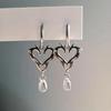 Stainless Steel Star Heart Dangle Earrings Gothic Punk Hollow Drop Hoop Earrings For Women Men Y2K Jewelry