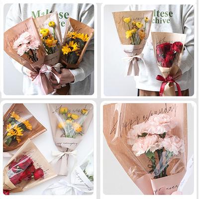 20/30PCS Wrapping Sleeve Rose Packing Sleeve Bag Single Rose Plastic Bouquet Packing Bag Transparent Flower Packaging Bag