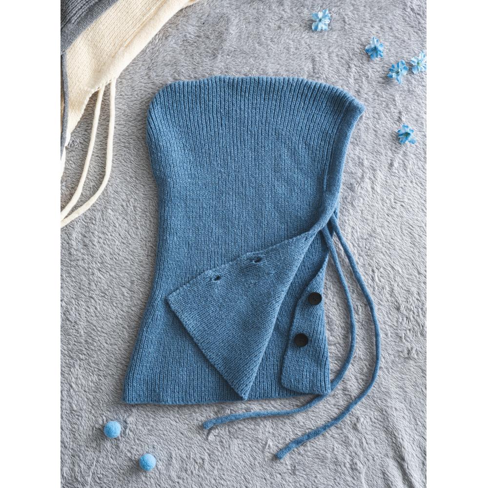 Daiso Buttoned Balaclava Blue