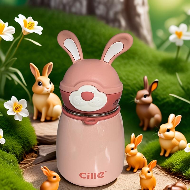 

Cille Kids Insulated Water Bottle, 316 Stainless Steel Sippy Cup with Straw, Cute Bunny Design, Durable and Reusable for School and Play