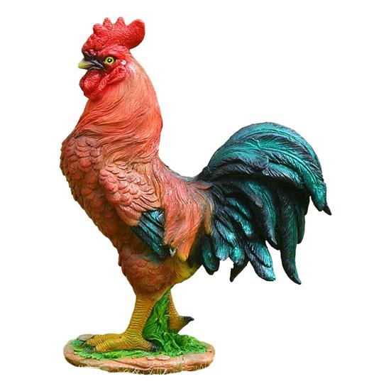 Chicken Figurine, Lifelike Resin Hen Rooster Garden Statue, Standing Farm Animal Sculpture for Yard, Lawn Garden, Outdoor Decor