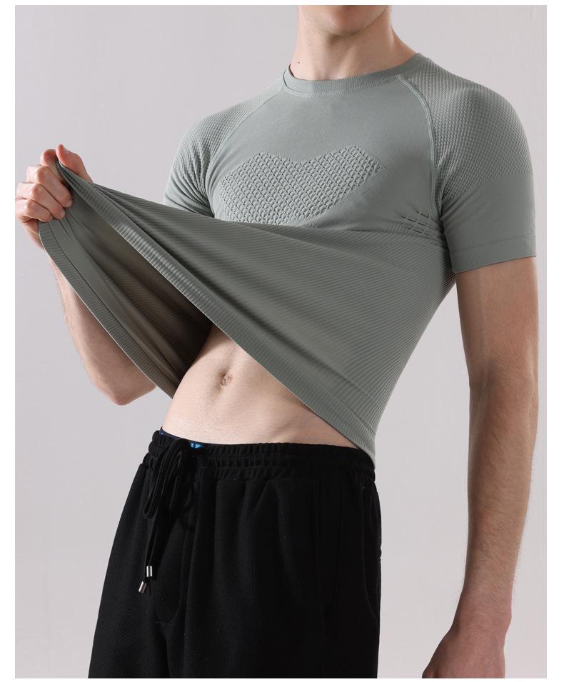 Men's Quick-Drying Seamless Compression T-Shirt - Ideal for Yoga, Cycling & Fitness