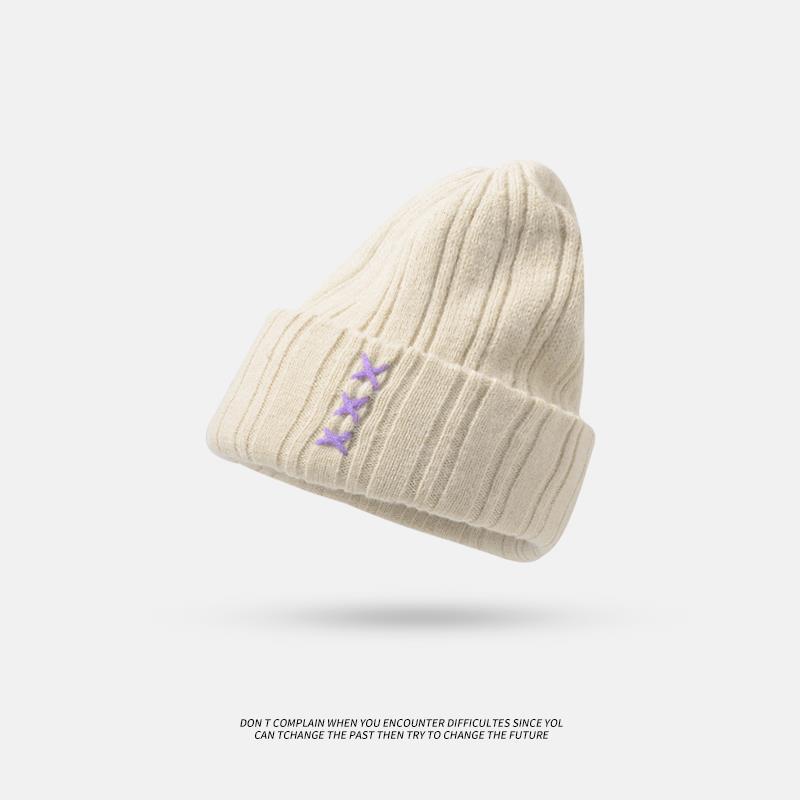 Wool hat for women, versatile bag head in autumn and winter, ear protection, warm and cold-proof, cold hat for men, big head circumference, small