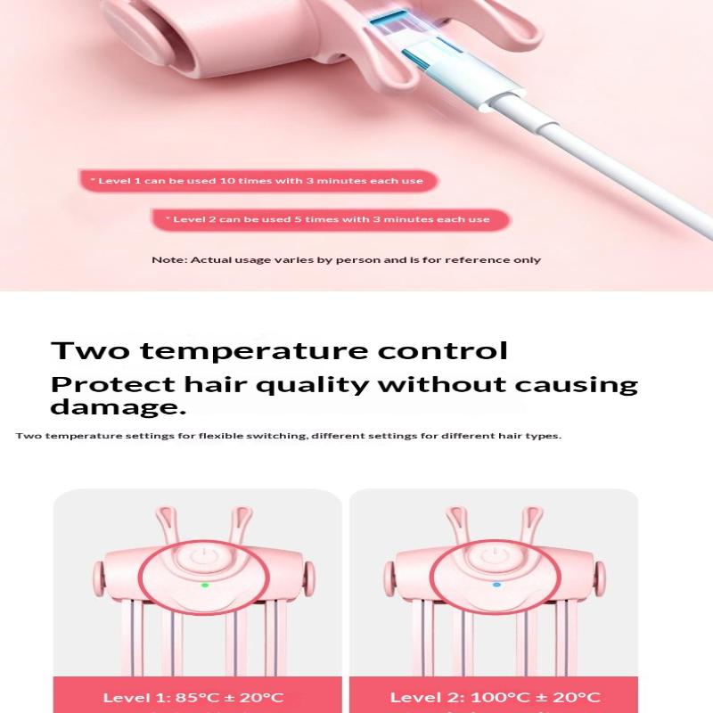 Heated Bangs Curling Clips Portable Hair Root Lifter Quick Heating No Frizz for Women Short Long Hair Styling