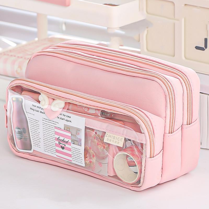Cute Large Capacity Pencil Cases Multi-layer Multi-purpose Pencil Cases Student Pen Pencil Holder School Stationery