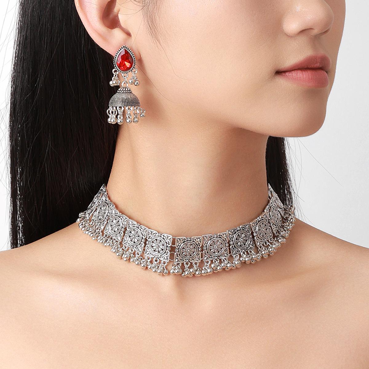 Retro Bohemian Ethnic Style Jewelry Set for Women - Travel & Cosplay Accessories кларет