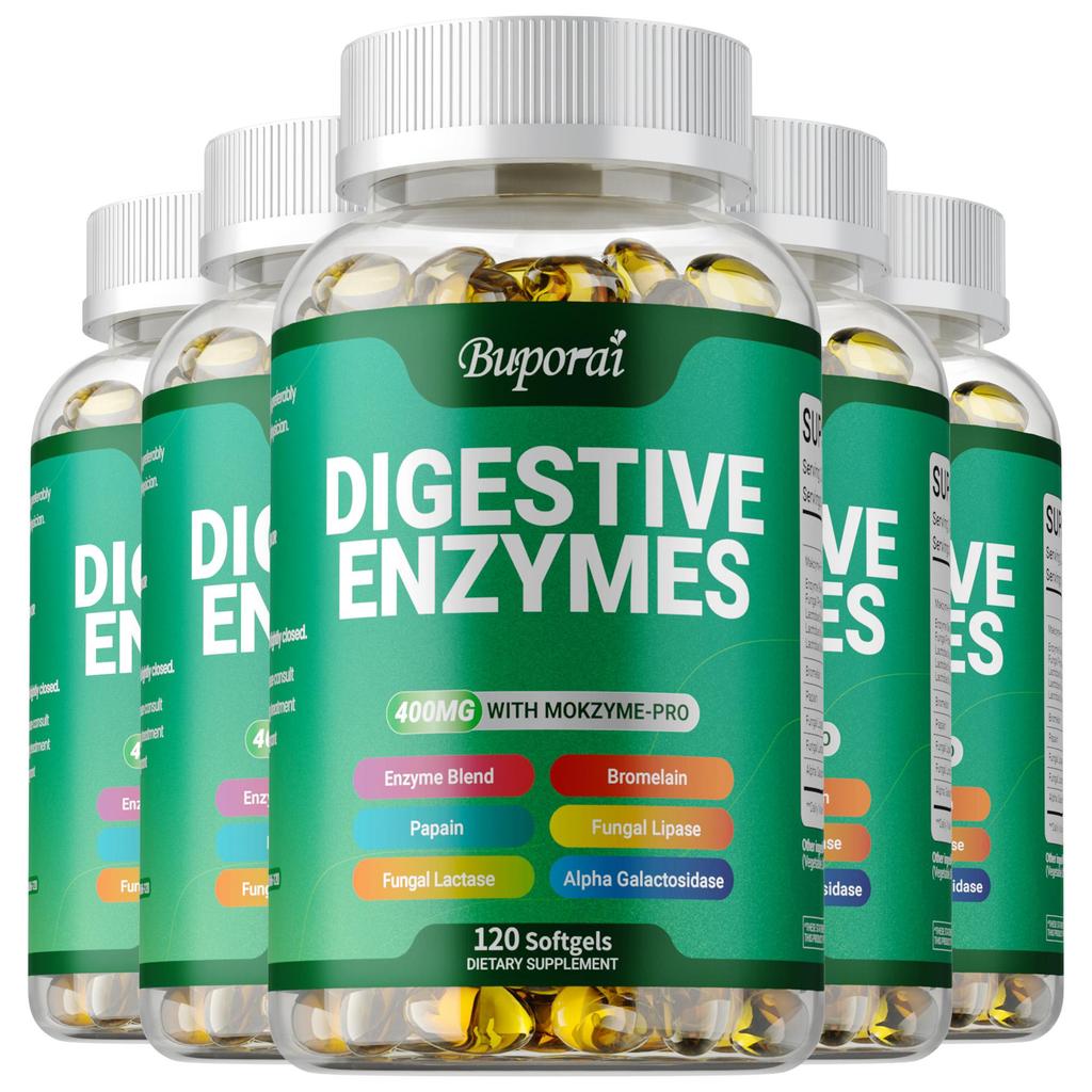 Complex Digestive Enzyme Capsules, Natural Papaya, Bromelain, 400mg, Daily Maintenance Supplement
