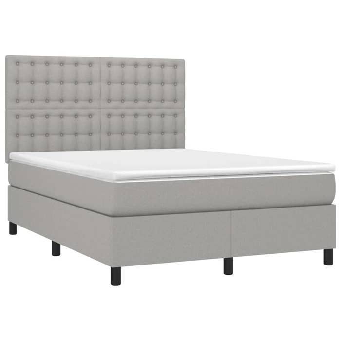 VidaXL Slatted Bed Base with Mattress and LED, Upholstered Bed, Double Bed, Adult Bed for Interior Bedroom, 3135197