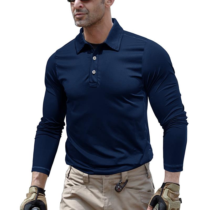 Men S Long Sleeve Polo Shirt Quick Dry Outdoor Sport Fishing Cycling S