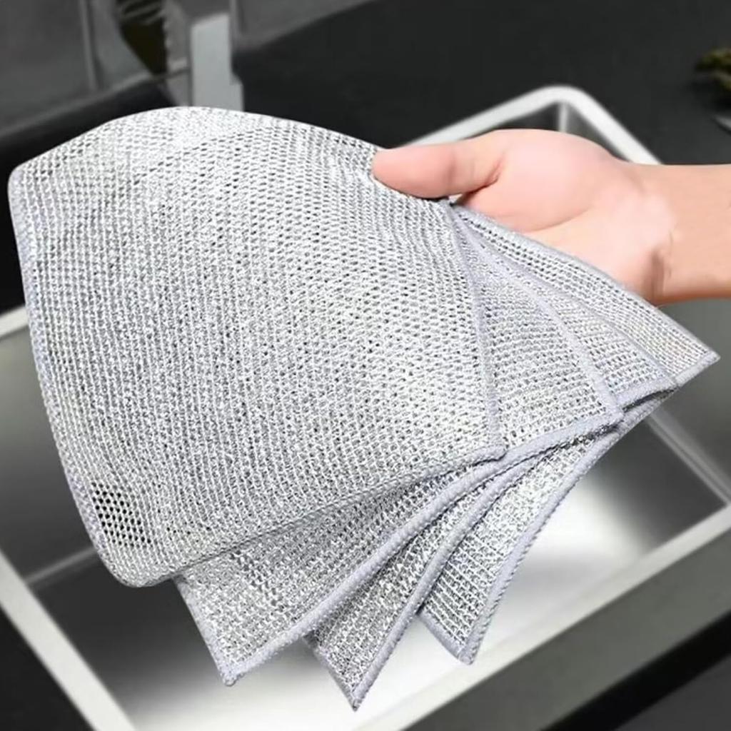 Magic Cleaning Cloth Wire Rags Dishwashing Double-sided Rag Kitchen Dish Pot Washdishing Cloths Towel Clean Tools