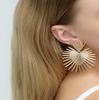 Trendy Retro Geometric Fan Shape Earrings: European & American Style