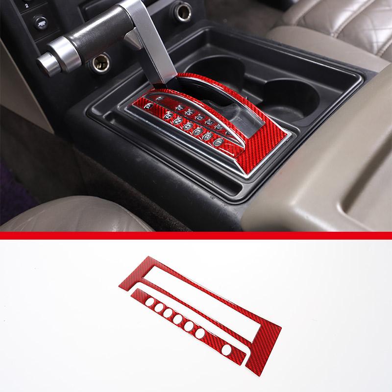 Red Soft Carbon Fiber Door Handle Steering Wheel Gear Shift Trim Cover Stickers Fit For Hummer H2 2003-2007 Interior Accessories