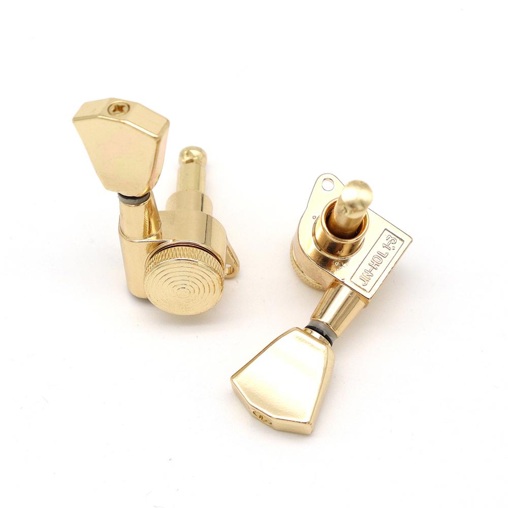 1Set Guitar Tuning Peg Jin Ho Jn04 Gold Lock Peg Keystone Type 3R3L Locking Tuners For Lp Guitar