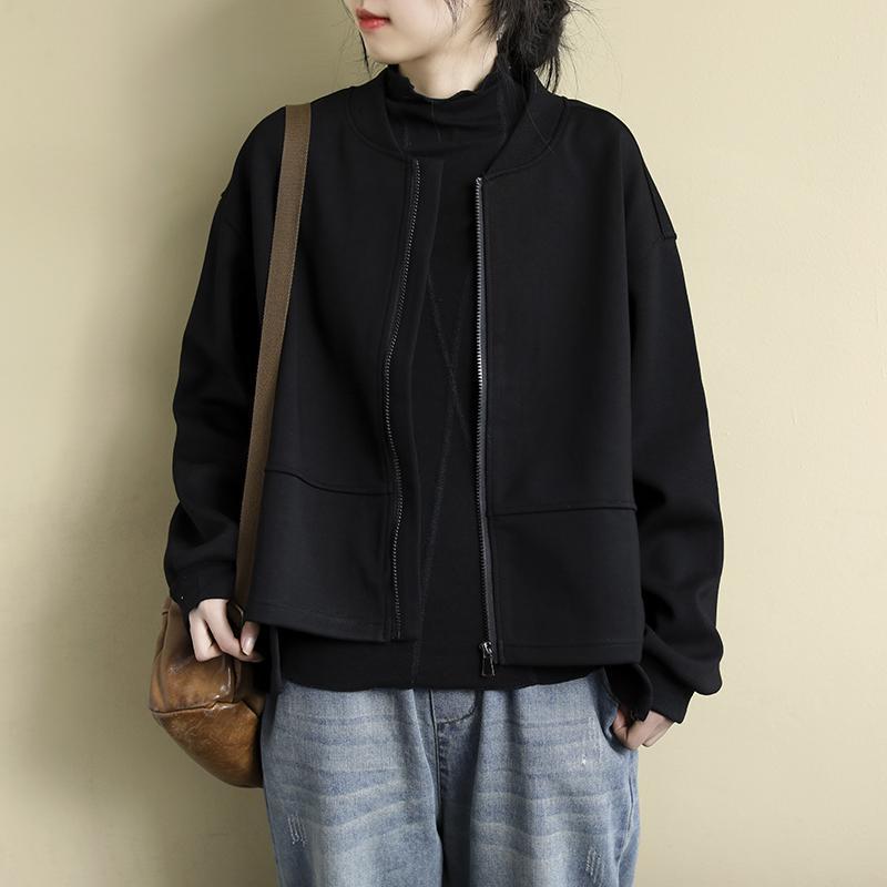 Women's Plus Size Short Jacket for Spring & Autumn Trendy Ins Style Baseball Jacket Sweatshirt Loose Top for Women