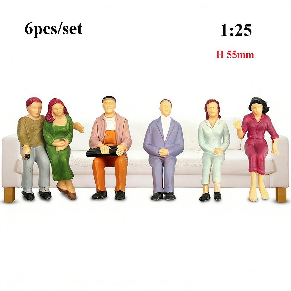 1/6/11/11pcs 1:11/1:11 Scale Model Building People Mixed Color Multistyles Train Scenery Passengers Assorted Poses