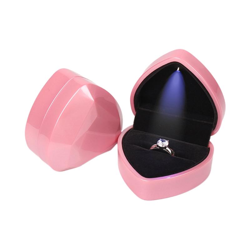 Luxury Bracelet Box Square Wedding Pendant Ring Case Jewelry Gift Box with LED Light for Proposal Engagement Wedding