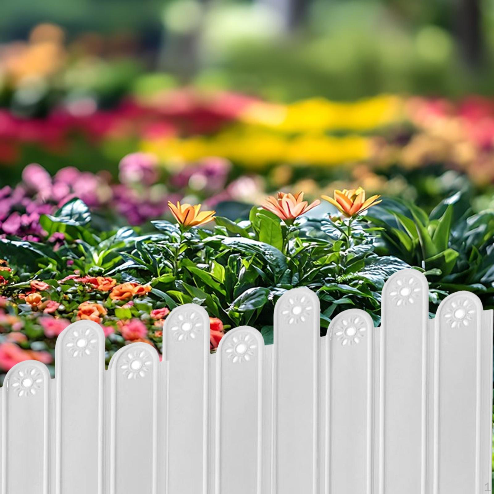 

10 шт. ограждение для цветника ландшафтный бордюр легкий простой монтаж сад белый