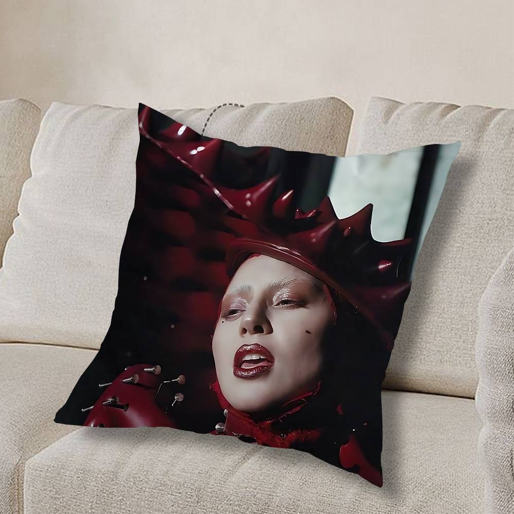 Mayhem L-Lady Gaga ART Pillow Case Square Double-Sided Printing Short Plush Sofa Cushion Cover Bedroom Bedside Pillow