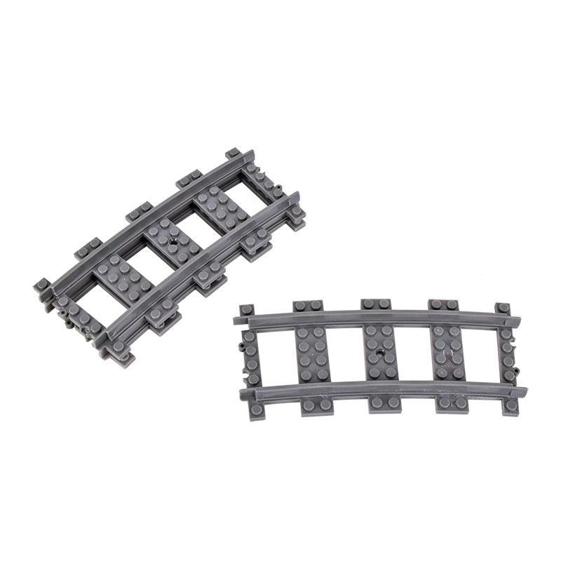 MOC City Block Switch Cross Forked Curved Rails Construction Brick Train Rail Curve Tracks R56 R72 R88 R104 Creative DIY Toy