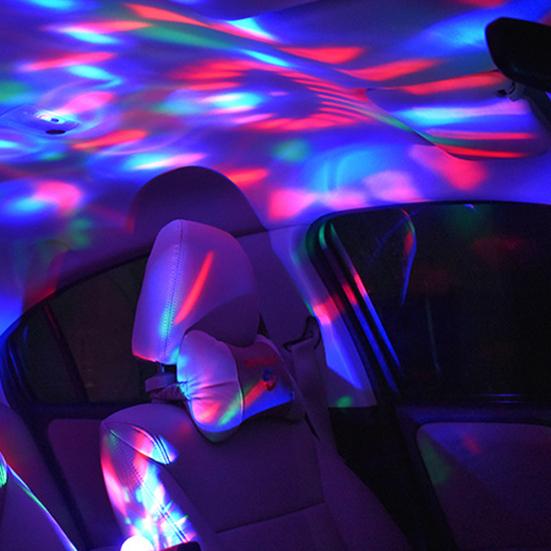 Mini USB LED hudební ovládání zvuku atmosféra noční světlo interiérová lampa do auta