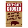 Vintage Metal Tin Sign Keep Gate Closed Funny Dog Horse Cat Sayings Wall Art Animal  Lawn Garden Yard Decor