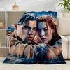 1PC Love On The Tita-nic Flannel Blanket Gift, Suitable for Both Men And Women, Soft Ideal for Beds And Sofa, Birthday Or Christmas Gift