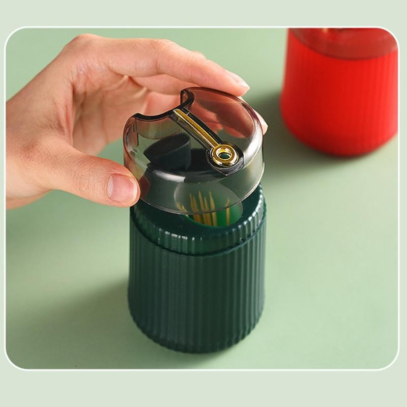 Pop-up Toothpick Box Table Decoration Press Type Cylinder Shape Toothpick Holder Box Dispenser Dinning Table Holder