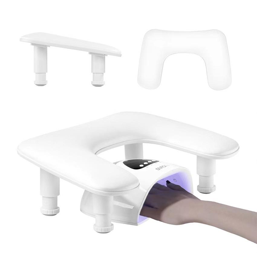 

Adjustable PU Leather Manicure Hand Rest: Portable, Detachable, Slanted Design
